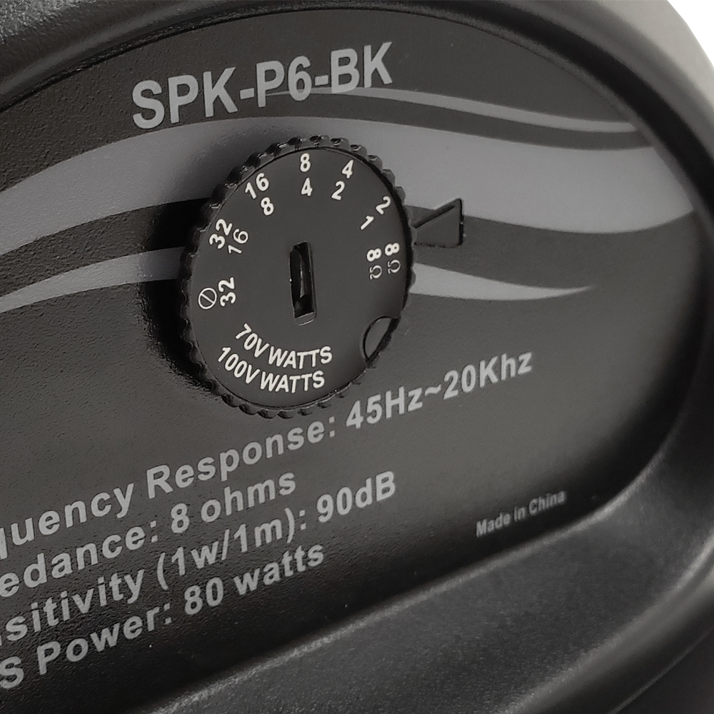 HF-P6BK: 6.5" Pendant Speaker, 70V, 160W Max (Single) - Black